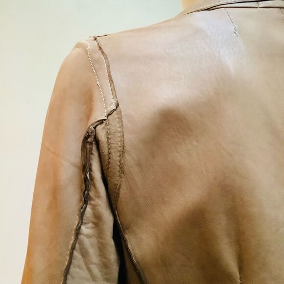 BLUR LAMB SKIN LEATHER JACKET VINTAGE MADE IN ITALY Small - Picture 5 of 14